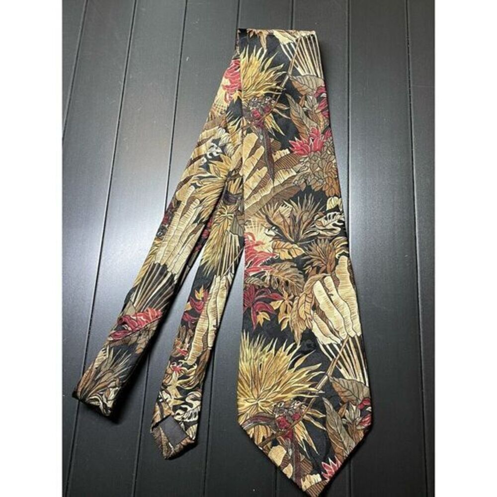 TERENZI‎ Bold Colored Flowers Silk Neck Tie